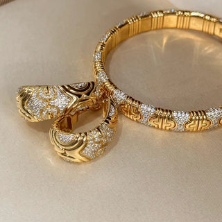 BELLUX Italian Vintage Gold-Plated Zircon Earrings