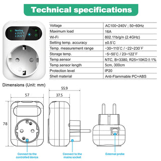 Smart Voice Control Thermostat Plug Outlet