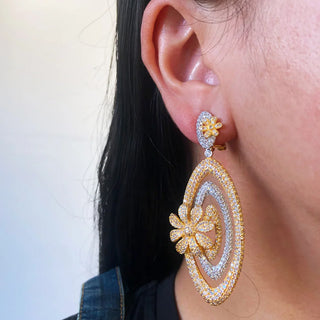 Fresh Elegant Flower Long Dangle Earring