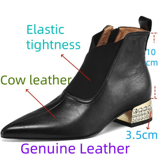 Pointed Toe Low Heel Sock Boots