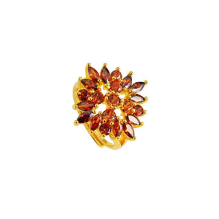 24K Gold Sunflower Bloom Ring for Women