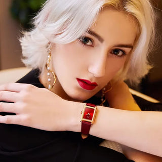 I&W Simple Square Watches for Woman Luxury Switzerland Quartz Wristwatches Women Sapphire Leather Waterproof Relogio Feminino