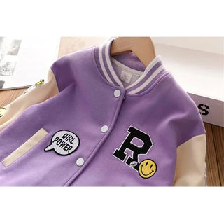 Girls Baseball Trend Cardigan Jackets