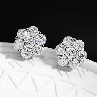 Full Moissanite Wedding Stud Earrings