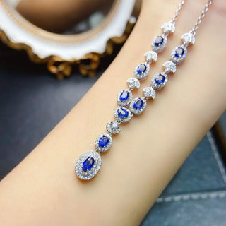 Luxury Blue Sapphire Ladies Pendant