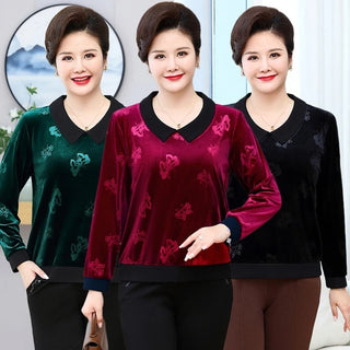 Women's Velvet Long Sleeve Tops