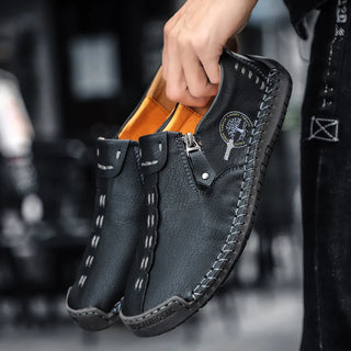 Comfortable Leather Men Shoes Casual Slip On Men Loafers Qlity Split Leather Shoes Men Flats Hot Sale Moccasins Shoes Plus Size