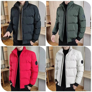 Winter Fleece Lined Thermal Thick Men Jackets Fashion Warm Coat Parkas Loose Korean Style Puffer Coat Outwear Red Black Parka