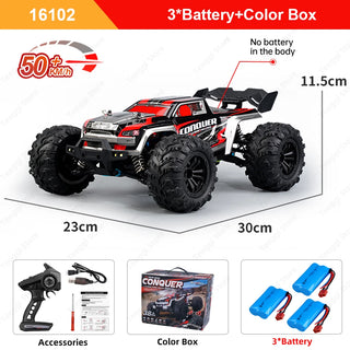 Teeggi 16101 /16102 PRO 1:16 High Speed RC Car With LED Light Drift 70KM/H 4WD RC Off-Road Car Monster Truck Toy For Kid Gifts