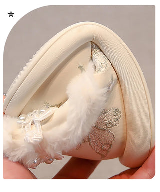 Faux Fur Winter Boots For Girls 2025 Trend Fashion Children's Snow Boots Anti-slippery Thick Warm Teenager Girl's Cotton Shoes