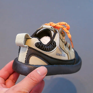 Autumn Sport Shoes For Children Ergonomics PU Leather Kid's Sneakers Soft-soled Anti-slippery Boy's Girl's Running Shoes