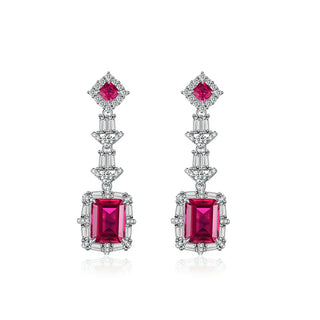 Commemorative Crystal Garnet Drop Earrings