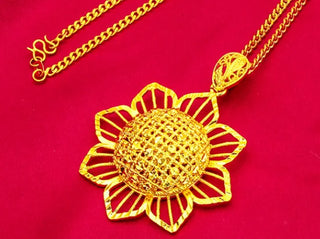 Hand-Forged 24K Flower Pendant