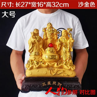 Fortune three-star ornaments God of wealth Fulushou Housewarming business gifts living room TV cabinet crafts Home decoration