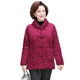 Grandma Padded Velvet Thicken Coat