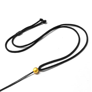 24K Gold Dragon Zodiac Pendant with Black Rope for Men