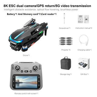 RG806 Max RC Drone With GPS 8K HD Dual Cameras 360° Obstacle Avoidance Aerial Photography Four-Axis Stability Security Monitorin