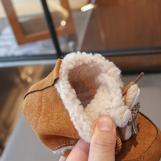 Faux Fur Winter Boots For Children Thick Warm Boy's Girl's Snow Boots Anti-slippery Kid's Plush Boots Winter Cotton Warm Shoes