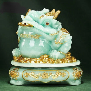 Lucky Attract Wealth Golden Toad Ornaments, Cicada Toad Living Room Office Desk Shop Gifts