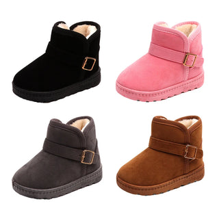 2022 Winter Kids Shoes Thick Warm Short Boots Boy Girls Fashion Snow Boots Plus Velvet Cotton Shoes Soft Bottom Baby Sport Shoes
