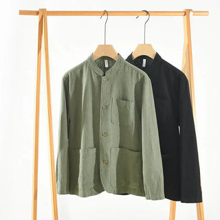 Trendy Multi-pocket Vintage Linen Shirt
