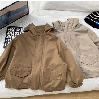 Boys Denim Casual Trench Coat