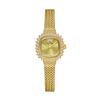 Fashion Watches For Women Elegant Luxury Diamond Square Dial Women's Watch Golden Small Clock Dress Female Quartz Wristwatch