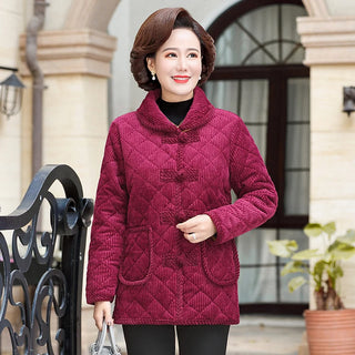 Grandma Padded Velvet Thicken Coat