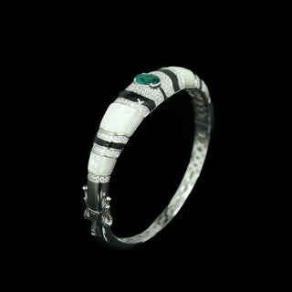 Emerald Carbon Diamond Gemstone Bracelet