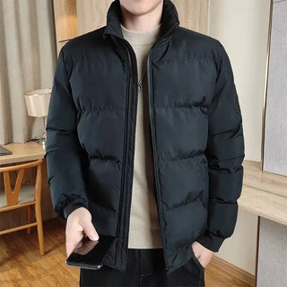 Winter Fleece Lined Thermal Thick Men Jackets Fashion Warm Coat Parkas Loose Korean Style Puffer Coat Outwear Red Black Parka