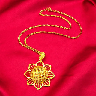 Hand-Forged 24K Flower Pendant