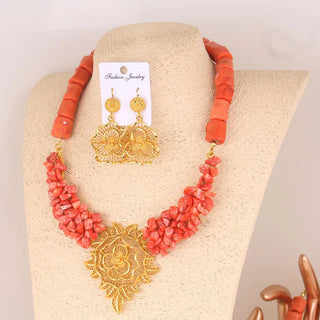 African Coral Design Jewelry Set