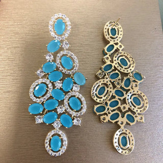 Cubic Zircon Big Wedding Earring