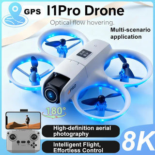 I1PRO Mini Dron 8K HD Camera 5G WIFI FPV UAV Brushless Avoidance Quadrotor With Screen Remote Control For Photography Hobby Gift