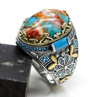Handmade Natural Oyster Turquoise Ring