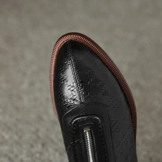 Genuine Leather Chunky Heel Boots