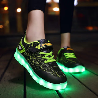 Boys Flash LED Lights Running Shoes