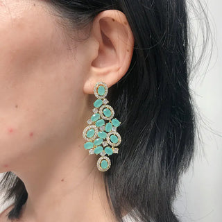 Cubic Zircon Big Wedding Earring