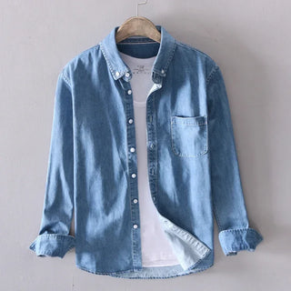 Men Top Classic Denim Shirt