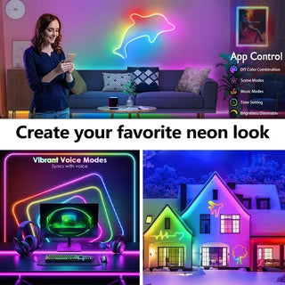 Music Sync Neon Ribbon Rope Light
