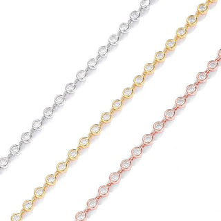 Silver Iced Diamond Tennis Necklaces