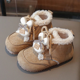 Faux Fur Winter Boots For Children Thick Warm Boy's Girl's Snow Boots Anti-slippery Kid's Plush Boots Winter Cotton Warm Shoes