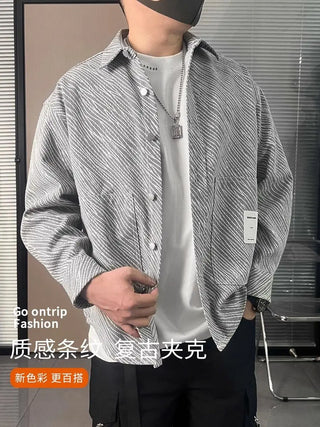 Men's Striped Retro Style Loose Shirt