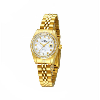 Gold Watch For Women High Quality Luxury Diamond Dial Original Calendar Quartz Watches Steel Strap Women's Wristwatch Gifts 2025