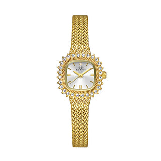Fashion Watches For Women Elegant Luxury Diamond Square Dial Women's Watch Golden Small Clock Dress Female Quartz Wristwatch