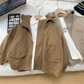 Boys Denim Casual Trench Coat