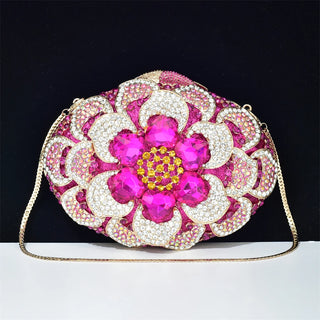 Luxury Flower Crystal Clutch Purse