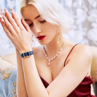 I&W Simple Square Watches for Woman Luxury Switzerland Quartz Wristwatches Women Sapphire Leather Waterproof Relogio Feminino