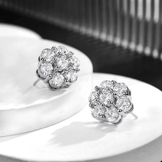 Full Moissanite Wedding Stud Earrings