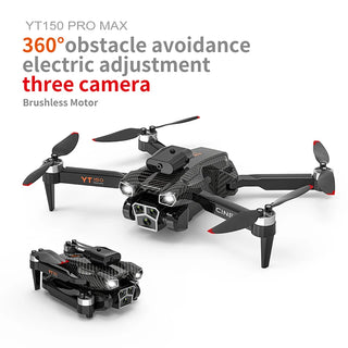 YT150 Drone  HD Three Cameras Brushless Motors FPV Optical Flow Obstacle Avoidance Folding RC Quadcopter